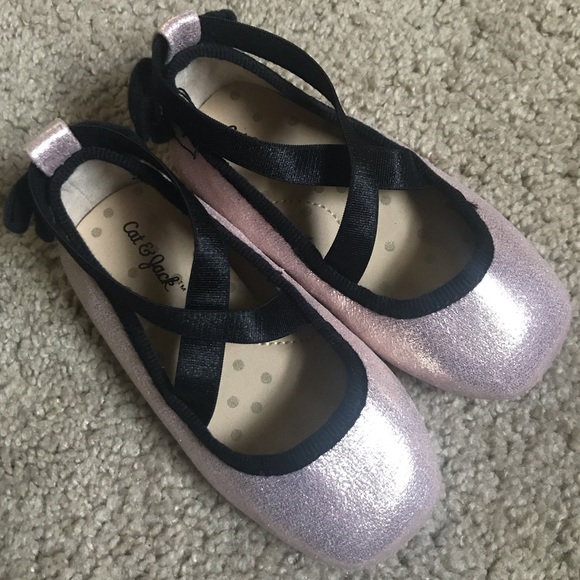 Cat & Jack Other - Cat & Jack Sparkly Pink Ballet Flats w/Elastic